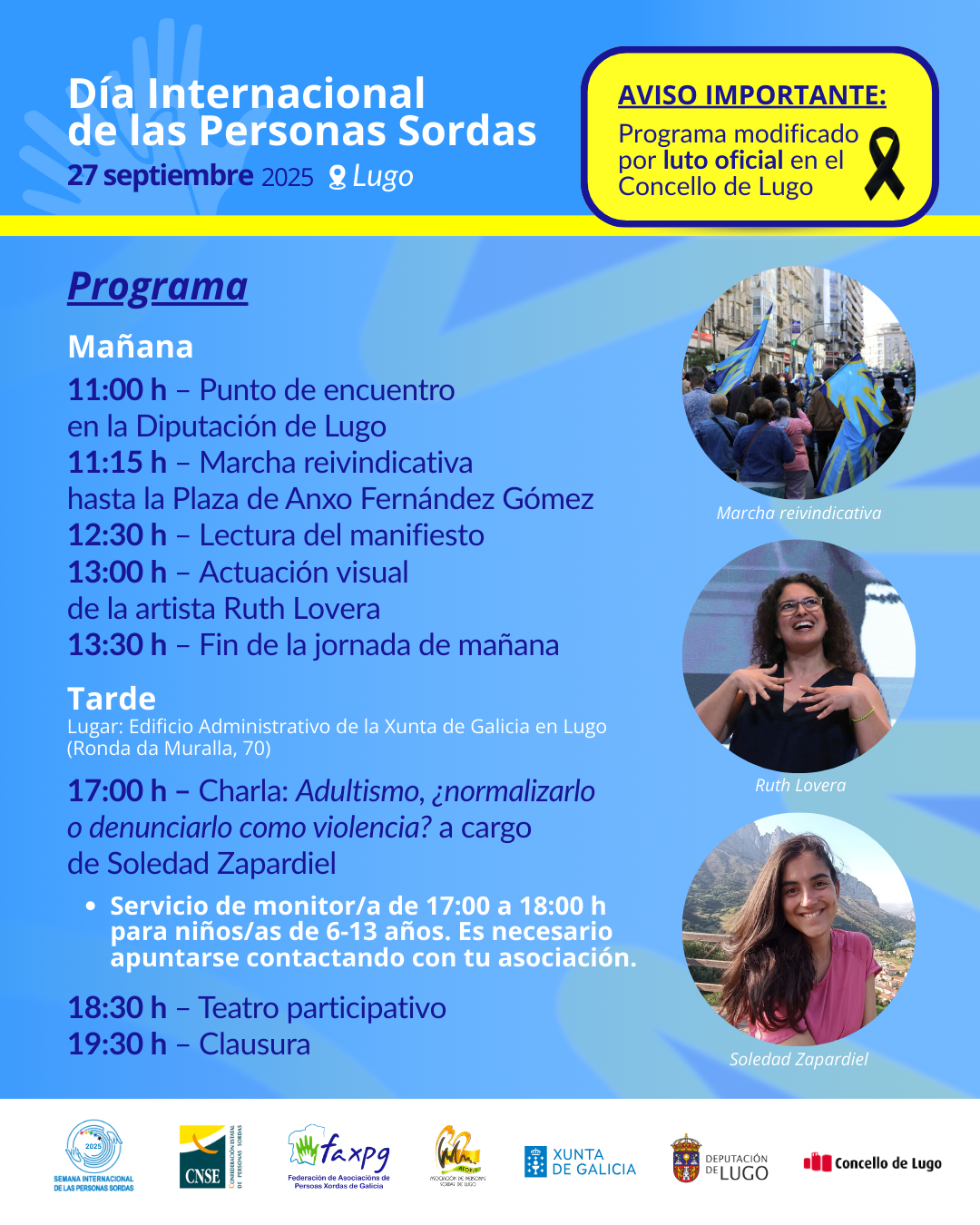 Video Cambios en el programa del Día Internacional de las Personas Sordas en Lugo